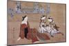 Nikuhitsu Ukiyo-E: Courtesan and Two Attendants, C. 1735-Okumura Masanobu-Mounted Giclee Print