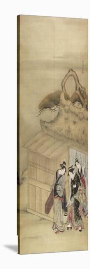 Nikuhitsu Ukiyo-E: Geisha on Her Way to a Night-Time Assignation, C. 1784-Kitao Masanobu-Stretched Canvas