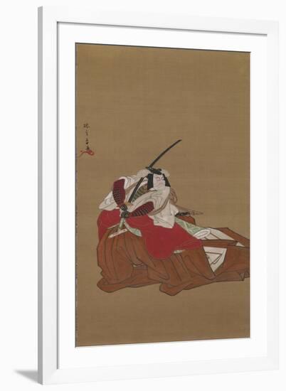 Nikuhitsu Ukiyo-E: Ichikawa Danjuro V in the Shibaraku Role, C. 1778-Katsukawa Shunsho-Framed Giclee Print