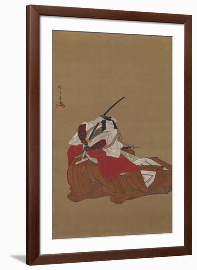 Nikuhitsu Ukiyo-E: Ichikawa Danjuro V in the Shibaraku Role, C. 1778-Katsukawa Shunsho-Framed Giclee Print