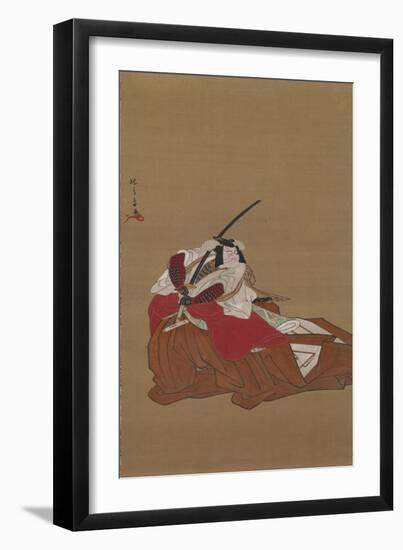 Nikuhitsu Ukiyo-E: Ichikawa Danjuro V in the Shibaraku Role, C. 1778-Katsukawa Shunsho-Framed Giclee Print