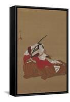 Nikuhitsu Ukiyo-E: Ichikawa Danjuro V in the Shibaraku Role, C. 1778-Katsukawa Shunsho-Framed Stretched Canvas
