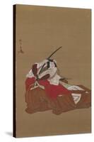 Nikuhitsu Ukiyo-E: Ichikawa Danjuro V in the Shibaraku Role, C. 1778-Katsukawa Shunsho-Stretched Canvas