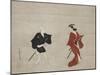 Nikuhitsu Ukiyo-E: Young Samurai and a Manservant as Mitate of Huanshigong and Zhang Lian, C. 1690-Hishikawa Moronobu-Mounted Giclee Print