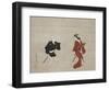 Nikuhitsu Ukiyo-E: Young Samurai and a Manservant as Mitate of Huanshigong and Zhang Lian, C. 1690-Hishikawa Moronobu-Framed Giclee Print