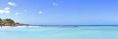 Panorama from Palm Beach on Aruba Island-nilayaji-Framed Stretched Canvas