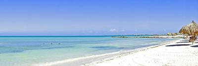 Panorama from Palm Beach on Aruba Island-nilayaji-Framed Stretched Canvas