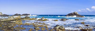 Panorama from Palm Beach on Aruba Island-nilayaji-Mounted Photographic Print