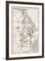 Nile Basin Old Map. By Unidentified Author, Published On Le Tour Du Monde, Paris, 1867-marzolino-Framed Art Print