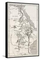 Nile Basin Old Map. By Unidentified Author, Published On Le Tour Du Monde, Paris, 1867-marzolino-Framed Stretched Canvas