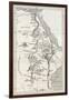 Nile Basin Old Map. By Unidentified Author, Published On Le Tour Du Monde, Paris, 1867-marzolino-Framed Art Print