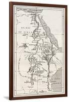 Nile Basin Old Map. By Unidentified Author, Published On Le Tour Du Monde, Paris, 1867-marzolino-Framed Art Print