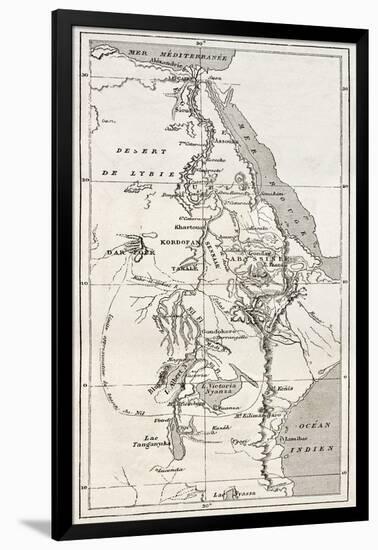 Nile Basin Old Map. By Unidentified Author, Published On Le Tour Du Monde, Paris, 1867-marzolino-Framed Art Print