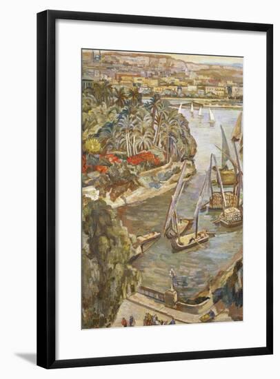 Nile by the Gala'A Bridge, 1942-Mohammed Nagy-Framed Giclee Print