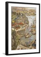 Nile by the Gala'A Bridge, 1942-Mohammed Nagy-Framed Giclee Print