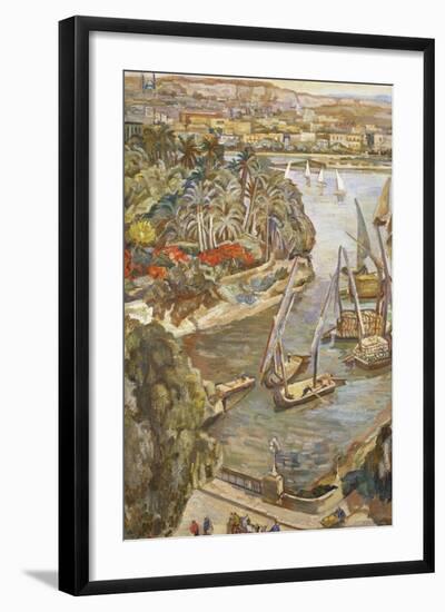 Nile by the Gala'A Bridge, 1942-Mohammed Nagy-Framed Giclee Print