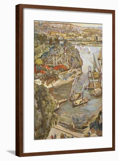 Nile by the Gala'A Bridge, 1942-Mohammed Nagy-Framed Giclee Print