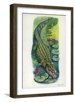 Nile Crocodile Crocodylus Niloticus-null-Framed Giclee Print