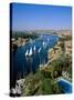 Nile River, Feluccas on the Nile River and Old Cataract Hotel, Aswan, Egypt-Steve Vidler-Stretched Canvas