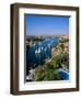 Nile River, Feluccas on the Nile River and Old Cataract Hotel, Aswan, Egypt-Steve Vidler-Framed Photographic Print