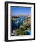 Nile River, Feluccas on the Nile River and Old Cataract Hotel, Aswan, Egypt-Steve Vidler-Framed Photographic Print