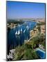 Nile River, Feluccas on the Nile River and Old Cataract Hotel, Aswan, Egypt-Steve Vidler-Mounted Photographic Print