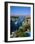 Nile River, Feluccas on the Nile River and Old Cataract Hotel, Aswan, Egypt-Steve Vidler-Framed Photographic Print