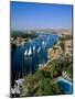 Nile River, Feluccas on the Nile River and Old Cataract Hotel, Aswan, Egypt-Steve Vidler-Mounted Photographic Print