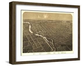 Niles, Michigan - Panoramic Map-Lantern Press-Framed Art Print