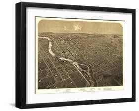 Niles, Michigan - Panoramic Map-Lantern Press-Framed Art Print