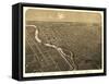 Niles, Michigan - Panoramic Map-Lantern Press-Framed Stretched Canvas