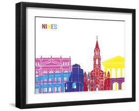 Nimes Skyline Pop-paulrommer-Framed Art Print