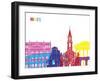 Nimes Skyline Pop-paulrommer-Framed Art Print