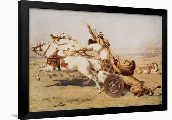 Nimrod, a Mighty Hunter, Illustration from 'The Outline of History' by H.G. Wells, Volume I,…-Briton Rivière-Framed Giclee Print