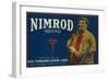 Nimrod Lemon Label - San Fernando, CA-Lantern Press-Framed Art Print