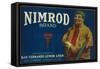 Nimrod Lemon Label - San Fernando, CA-Lantern Press-Framed Stretched Canvas