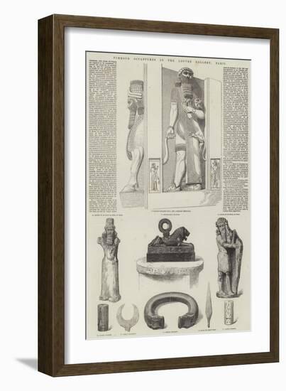 Nimroud Sculptures in the Louvre Gallery, Paris-null-Framed Giclee Print