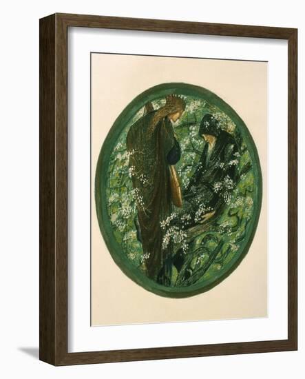 Nimue Beguiling Merlin with Enchantment, Plate Xv from 'The Flower Book'-Edward Burne-Jones-Framed Giclee Print