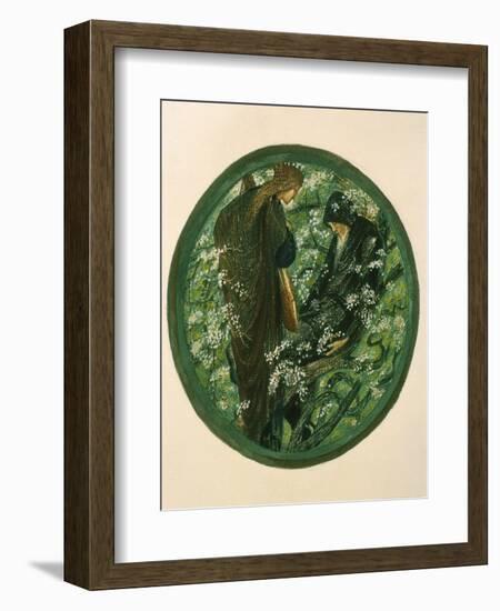 Nimue Beguiling Merlin with Enchantment, Plate Xv from 'The Flower Book'-Edward Burne-Jones-Framed Giclee Print