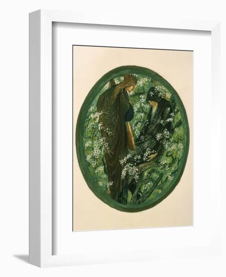 Nimue Beguiling Merlin with Enchantment, Plate Xv from 'The Flower Book'-Edward Burne-Jones-Framed Giclee Print