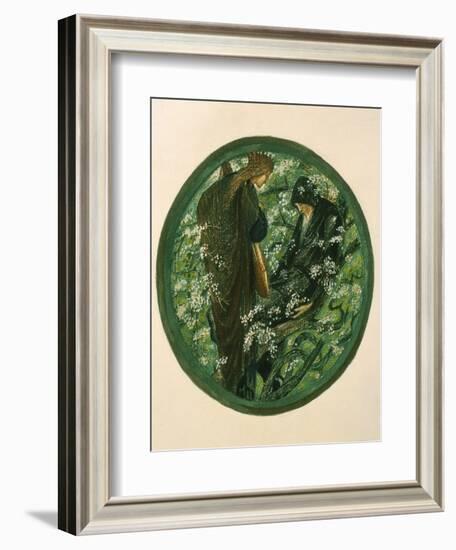 Nimue Beguiling Merlin with Enchantment, Plate Xv from 'The Flower Book'-Edward Burne-Jones-Framed Giclee Print