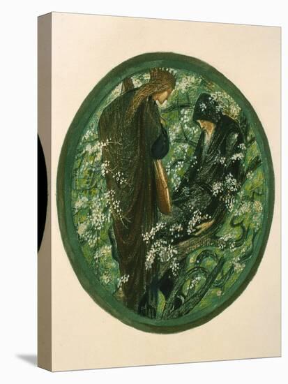 Nimue Beguiling Merlin with Enchantment, Plate Xv from 'The Flower Book'-Edward Burne-Jones-Stretched Canvas
