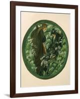 Nimue Beguiling Merlin with Enchantment, Plate Xv from 'The Flower Book'-Edward Burne-Jones-Framed Giclee Print