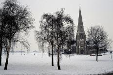 All Saints Church, Blackheath, London, 1867. Exterior with Winter Trees in the Snow-Nina Langton-Stretched Canvas