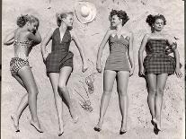 Models on Beach Wearing Different Designs of Straw Hats-Nina Leen-Giant Art Print