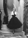 Model Jean Patchett Modeling Cheap White Touches That Set Off Expensive Black Dress-Nina Leen-Photographic Print
