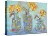 Nina's Three Bud Vases-Lisa Katharina-Stretched Canvas