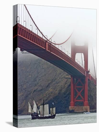 Nina under the Golden Gate-Eric Risberg-Stretched Canvas