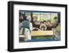 Nine Children Watch as a Lucky Little Girl Buys Herself a Bar of Fry's Chocolate-Tom Browne-Framed Photographic Print