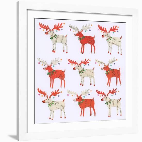 Nine Document Reindeer-Sarah Battle-Framed Giclee Print